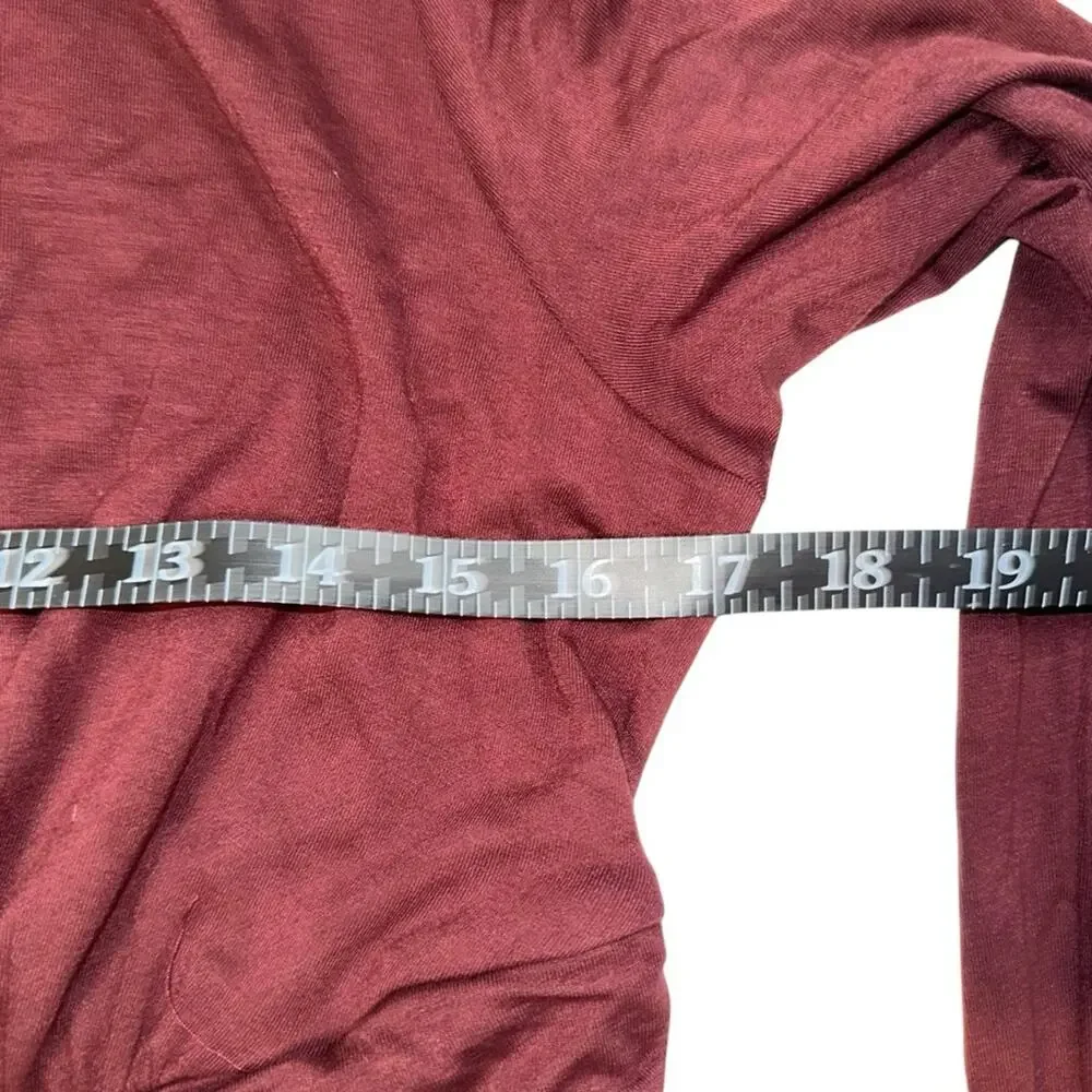 Young Fabulous & Broke Genesis Plunge Long Sleeve Burgundy Dress MEDIUM